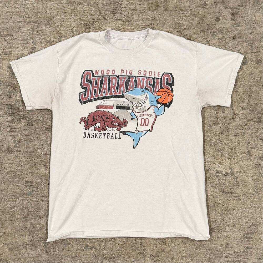 Sharkansas White T-Shirt Size S